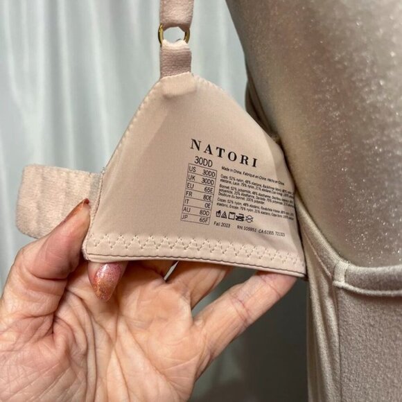 Natori Lightly Lined Lace Trim Bra Beige 30DD - Picture 4 of 12